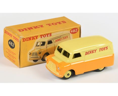 Dinky Toys 482 Bedford Van "Dinky Toys", Two-Tone yellow, rigid hubs, condition appears to be Good Plus to Excellent, within 