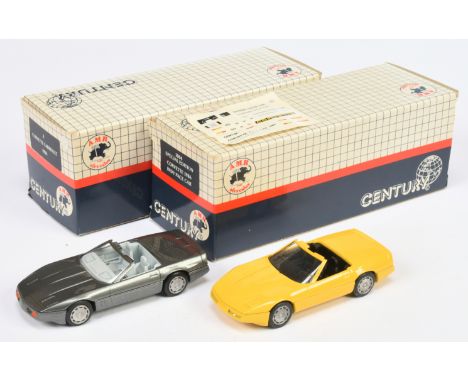 Century (AMR) Boxed 1:43 Scale Pair, to include (1) No.4 Corvette Cabriolet 1986, metallic silver body, light grey interior, 