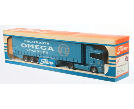 Tekno The British Collection No.66 1:50 Scale Scania 124L with Curtain Side Trailer "Securicor Omega Logistics", with accesso