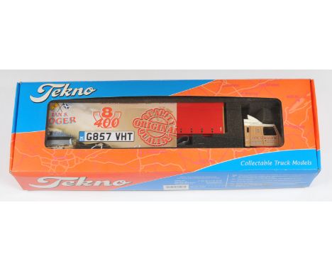 Tekno No.3127 1:50 Scale Scania 143M 400 with Curtain Side Trailer "Ian S. Roger", Limited Edition 51/100, with accessories, 