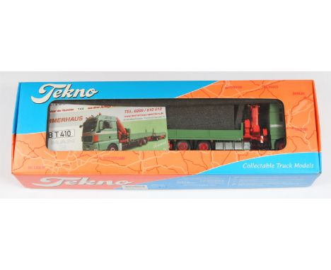 Tekno No.8960 1:50 Scale MAN TGX26.440 with Crane &amp; Open Flatbed Trailer "Timmerhaus", Limited Edition 144/175, with acce