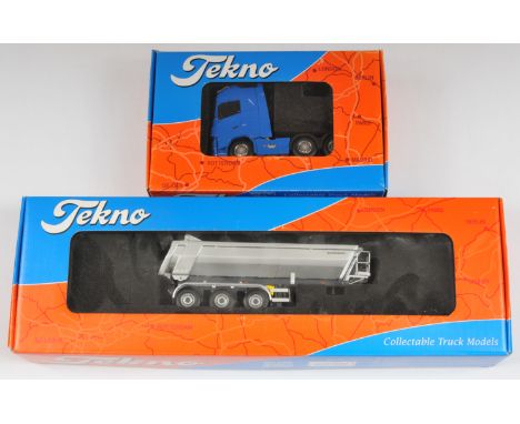 Tekno 1:50 Scale Truck &amp; Trailer Boxed Pair, to include; (1) TBP074000B Volvo FH04 16 GXL 6x2 RHD truck, and (2) 000021 T