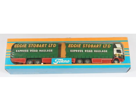 Tekno No.1812 1:50 Scale DAF 95 320 with Curtain Side Close Couple Trailer "Eddie Stobart Ltd.", with accessories, although u