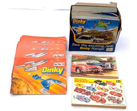 Dinky Toys Catalogues No.13 (1977) x 15 issues &amp; No.14 (1978) within counter display box contains 24 issues. Catalogues c