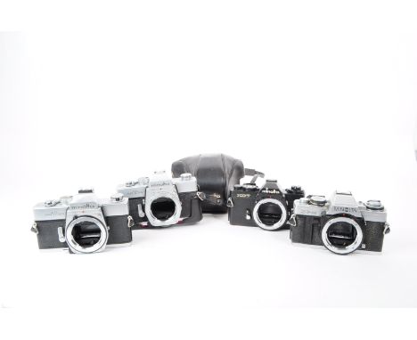 Minolta - A collection of vintage 20th century Minolta 35mm SLR camera bodies. The collection of cameras to include SRT 101, 