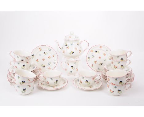 Villeroy & Boch - Petite Fleur - A French porcelain tea service set. To include teapot, cups, saucers, milk jug and side plat