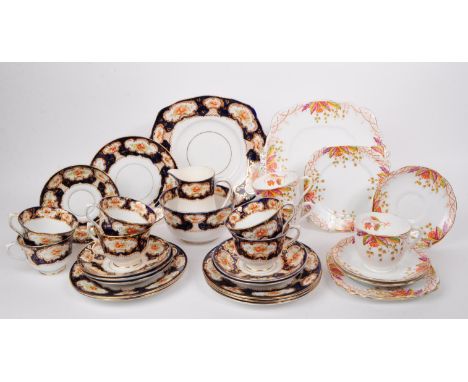 Royal Albert - An early 20th century Royal Albert Imari pattern bone china 21 piece part tea service, alongside Virginia patt