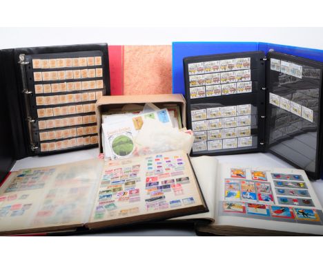 A collection of 20th century British and Foreign postage stamps. The collection featuring loose examples alongside five part 