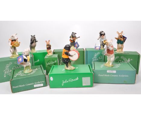 Beswick - A collection of nine (full set) 1990s ceramic ''Pig Promenade' figurines, comprising of: Andrew Symbolist, Mathew T