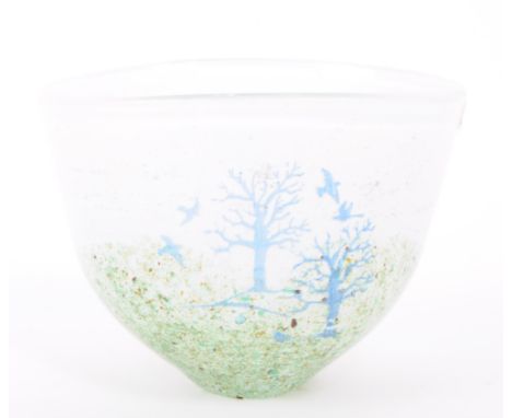Kosta Boda - A 1980s Swedish glass vase no. 58262 designed by Kjell Engman, featuring the pattern 'October' and signed by the