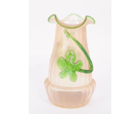 An Art Nouveau 20th century circa 1930s lustre iridescent glass vase in the manner of Loetz / Kralik Austria. The vase having