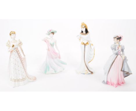 Four late 20th century porcelain figures comprised of a 1993 Coalport Femmes Fatales Empress Josephine limited edition figure