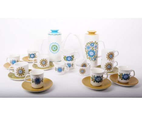 J &amp; G Meakin - Two vintage late 20th century ceramic part coffee service pieces, comprised of two coffee pots, coffee cup