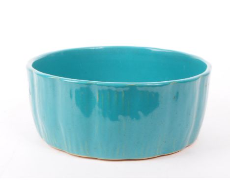 T.G.Green &amp; Co - Gresley Ware - A vintage late 20th century ceramic bowl in a turquoise glaze. Cornishware made for B.O.A