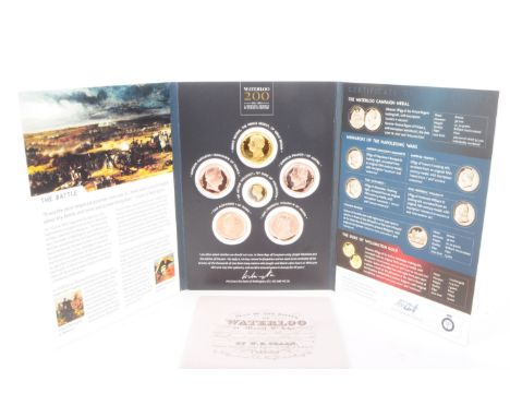 Worcestershire Medal Service - The Battle of Waterloo 1815 -2015 commemorative coin set, comprised of five bronze 36mm, ca. 2