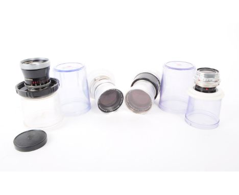 A collection of mid 20th century Kodak and Carl Zeiss DKL mount camera lenses. The collection to include four lenses featurin