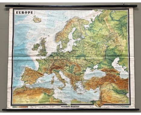KARL WENSCHOW, Munchen, “Europe - Map” Colour lithograph, 165cm x 212cm. 