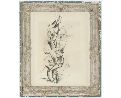 PABLO PICASSO, Nu, cubist study, rare lithograph and pochoir, signed in the plate, suite: Eventail – Edition: 260 printed by 