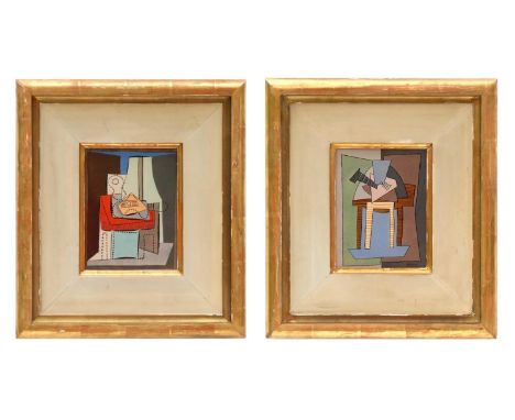 PABLO PICASSO (Spanish, 1881-1973), pair of rare Cubist pochoirs (after the 1920 watercolours), edition of 700, signed in the