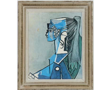 AFTER PABLO PICASSO, Sylette, off set lithograph, French Montparnasse frame 55cm x 43.5cm. 