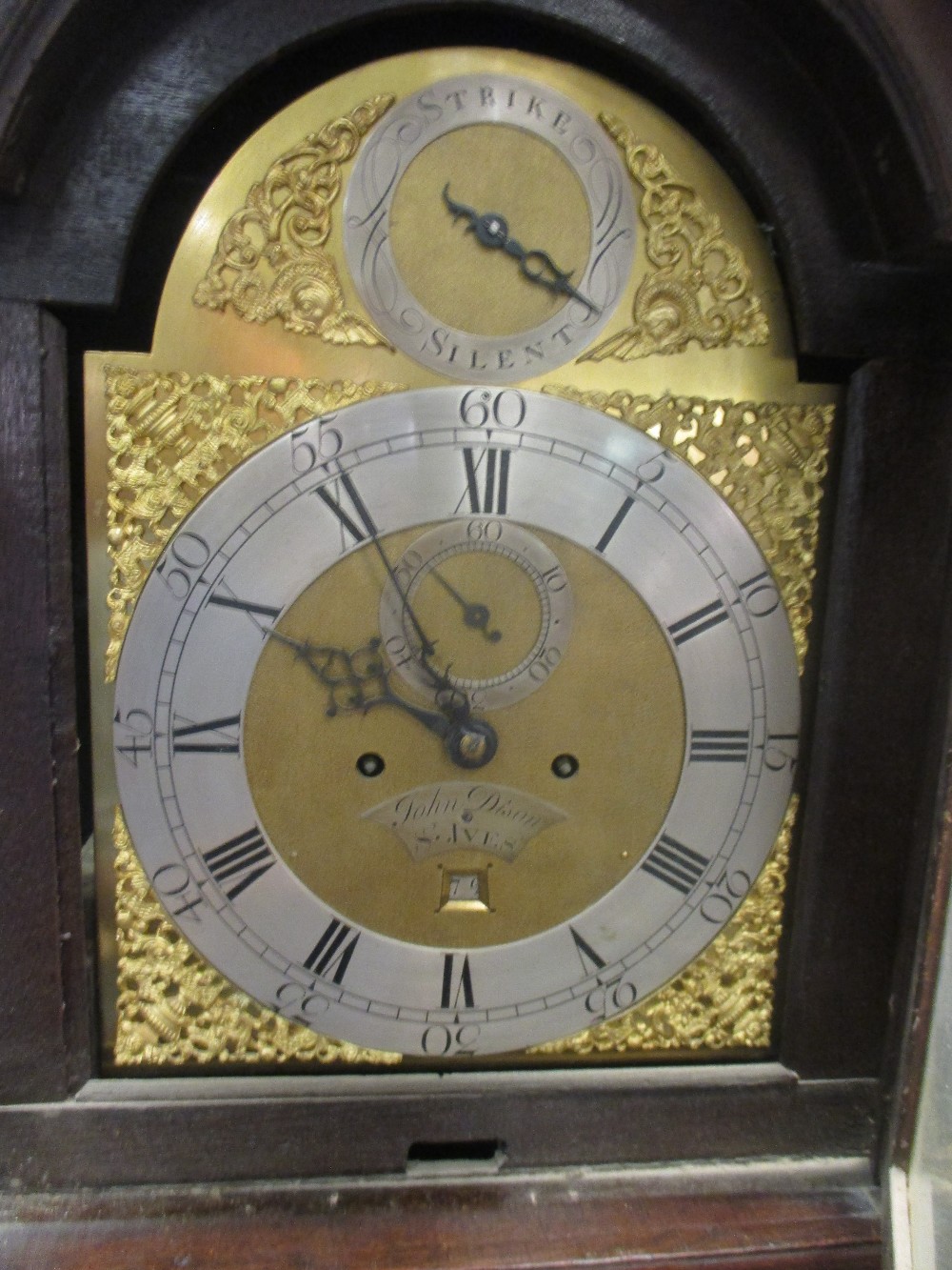 John Dison, St Ives, a III brass dial longcase clock with 5