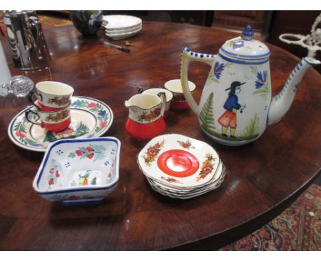 Three Spode side plates and an ostrich egg decorated with African animals, together with other ceramic plates and a royal Wor