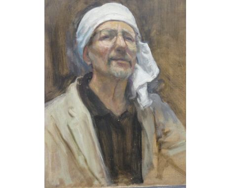 George Weissbort (British, 1928-2013), Self portrait of the artist, oil on canvas laid to board, 61 x 49.5 cm, unframed. Prov