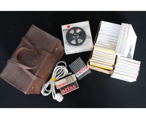 REEL TO REEL PLAYER AND FILMS - a Magnum 800 ZRS 8mm Projector in original box and leather case with original instructions to