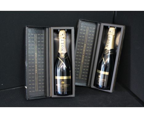 CHAMPAGNE - 2 bottles of Moet & Chandon Grand Vintage 2003 boxed (750ml).