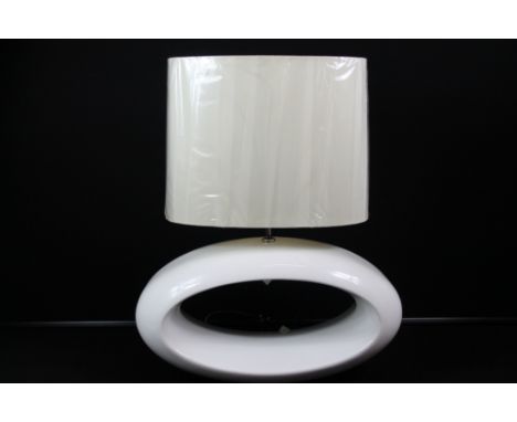 TABLE LAMP - a Lui's Collection modern table lamp with cream shade in original plastic wrapping.