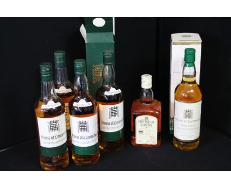 WHISKY - 5 bottles of House of Common blended Scotch Whisky (2 boxed 1 x 70cl, 4 x 75cl) and a bottle of House of Lords Scotc