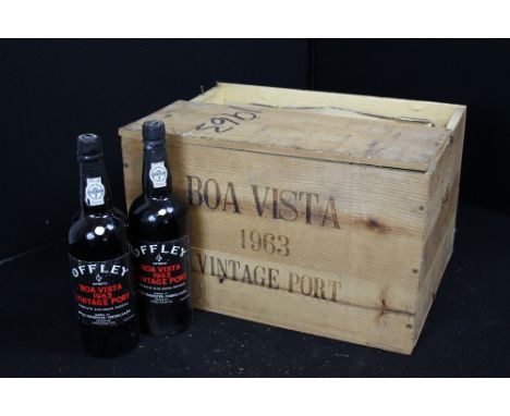 VINTAGE PORT - twelve bottles of Offley Boa Vista 1963, good labels, six bottles show top layer of seal flaking, bottom layer