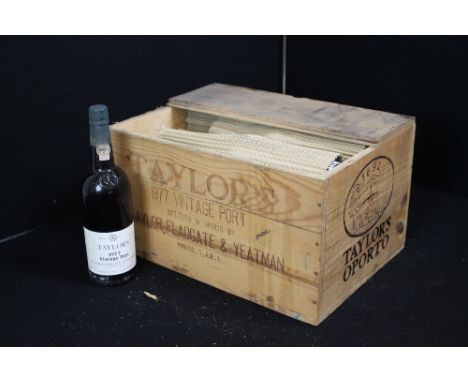 VINTAGE PORT - twelve bottles of Taylor's 1977 port in original case, seven show signs of crusting to capsule.