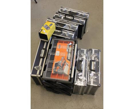 TOOLS - Containing unused storage cases (6 sets of 3), Black & Decker workmate boxes x 2, B&Q tool set.
