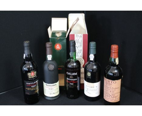 PORT - 5 bottles to include Taylors 1997 vintage port (75cl), Taylors Quinta De Vargellas vintage port 1987 (75cl), Porto Rub