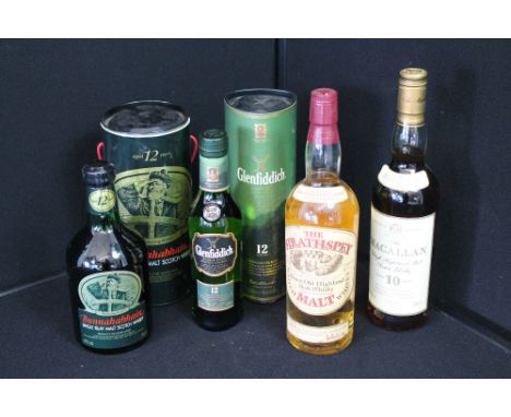 WHISKY - 4 bottles to include Glenfiddich 12 year old single malt Scotch Whisky (35cl), The Strathspey Malt Whiskey (75.7cl),