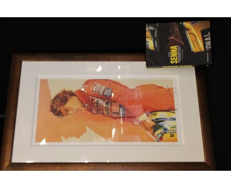 AYRTON SENNA BOOK AND FRAMED PRINT - Memories and Mementoes from a Life Lived at Full Speed by Hilton and a framed print 85/2