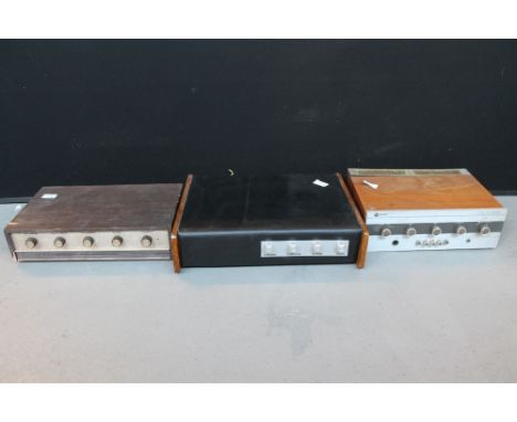 AMPLIFIER - three assorted amps to include a Leak Delta 30 amplifier, a Heathkit TSA-12 transistor amplifier and a a custom m