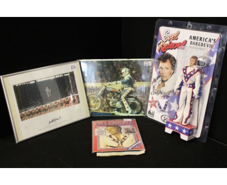 EVEL KNIEVEL - Signed limited edition lithograph print with certificate of authenticity (155/750) Wembley Stadium May 1975, f