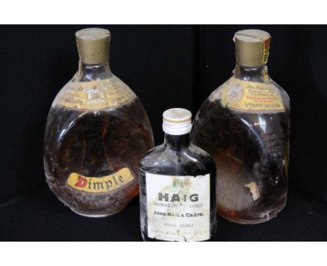 WHISKY - 3 BOTTLES TO INCLUDE Haig (18.75cl) Blended Scotch Whisky and 2 bottles of Dimple old blended (20 2/3floz)