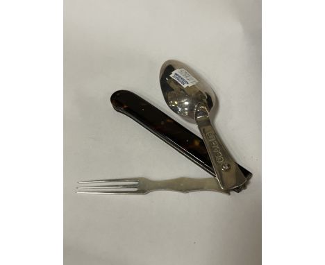 STERLING SILVER MARKED TRAVEL SPOON /FORK A/F NAPOLEONIC