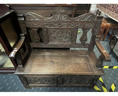 CARVED MONKS BENCH