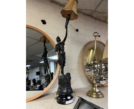 ART NOUVEAU STYLE FIGURE TABLE LAMP 62CMS (H)