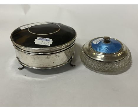 HM SILVER TRINKET BOX &amp; POWDER JAR