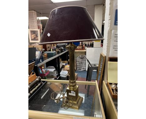 BRASS CORINTHIAN COLUMN TABLE LAMP