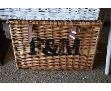A large Fortnum &amp; Mason type wicker hamper