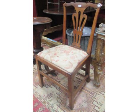 A pair of Chippendale style fruitwood dining chairs  