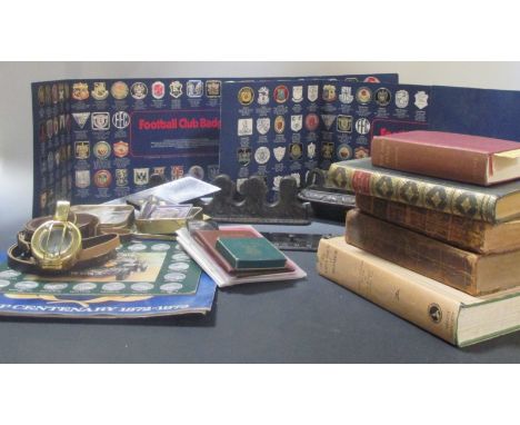 A collection of crowns and modern crowns and other coins, books, toys, stick stand etc  