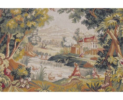 A copy of an 18th century Verdure tapestry, with receipt from Hines of Oxford  