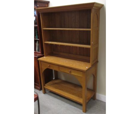 A modern oak open base dresser with shelf back, by Laura Ashley, 123cm wide  